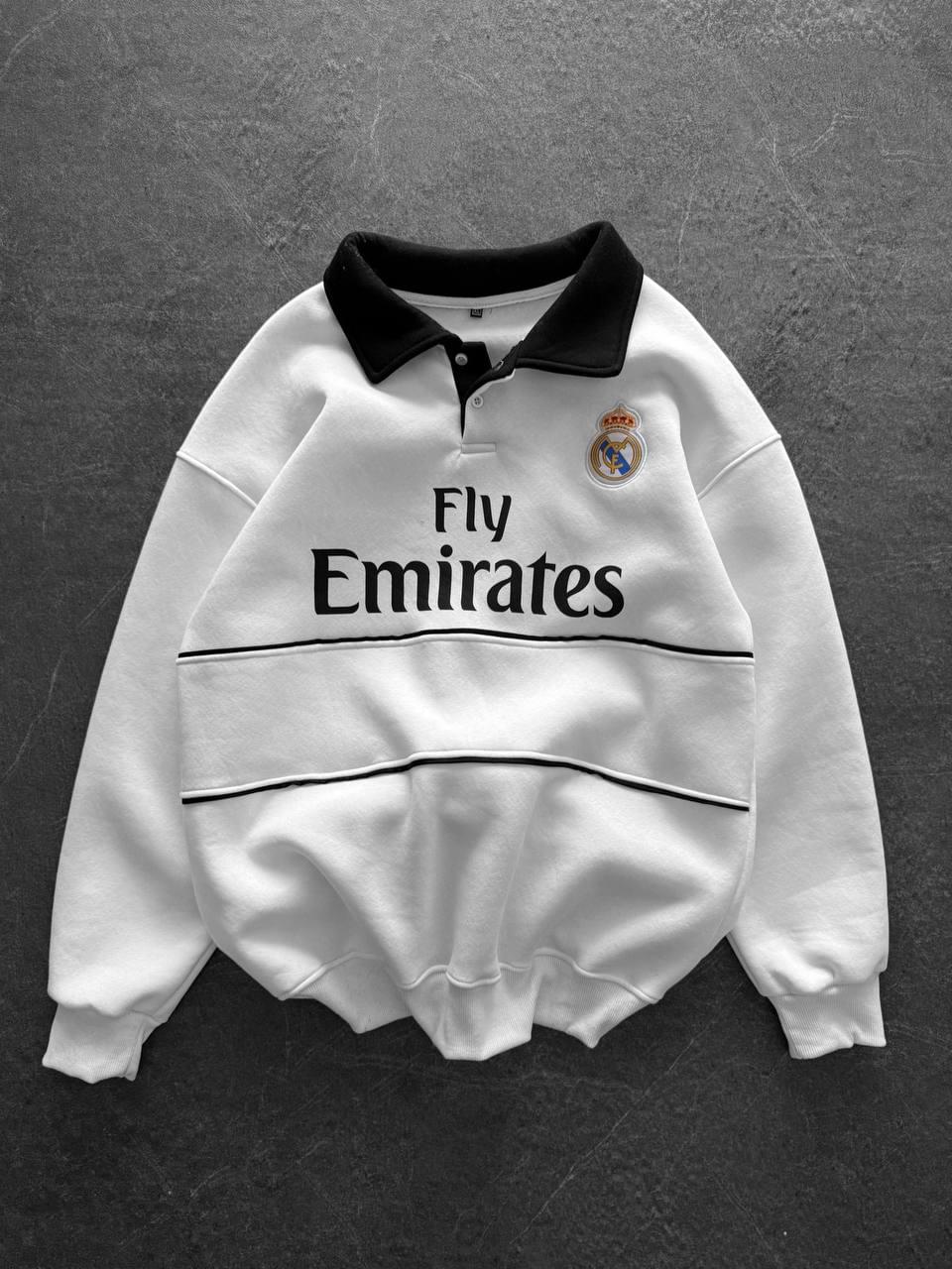Real Madrid "Fly Emirates" Retro Rugby Polo.