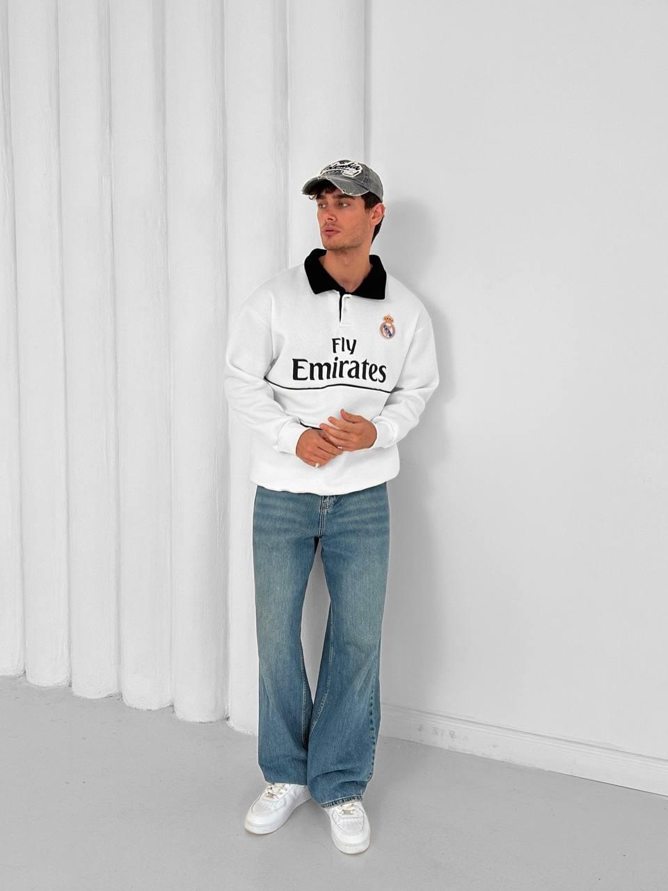 Real Madrid "Fly Emirates" Retro Rugby Polo.