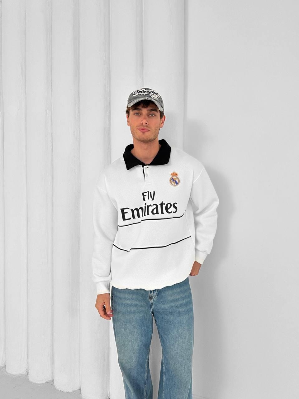 Real Madrid "Fly Emirates" Retro Rugby Polo.
