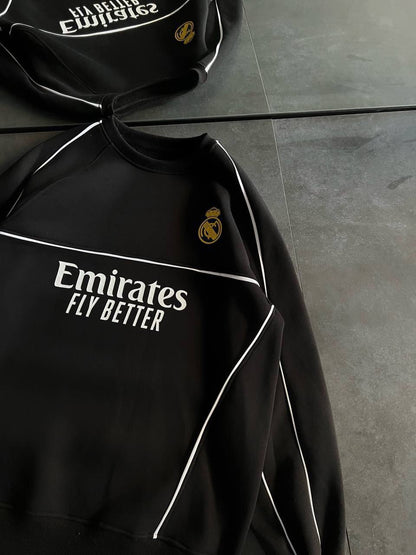 Real Madrid Oversized Sweatshirt - Black and White Options for Fans