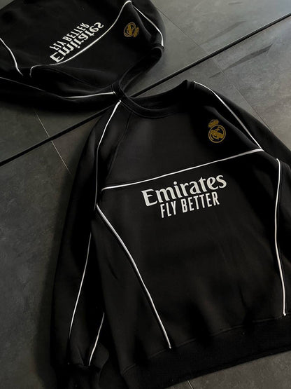 Real Madrid Oversized Sweatshirt - Black and White Options for Fans