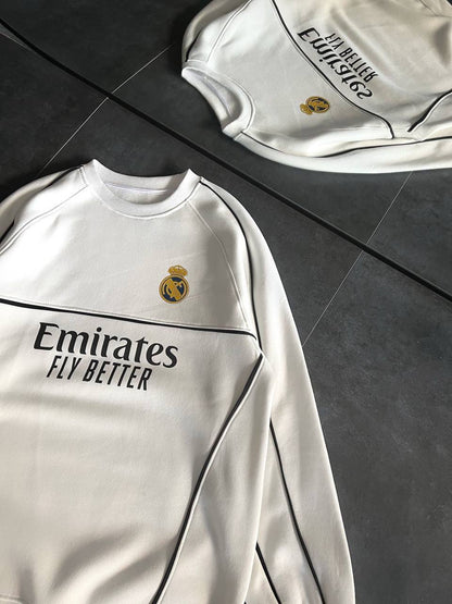 Real Madrid Oversized Sweatshirt - Black and White Options for Fans