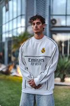 Real Madrid Oversized Sweatshirt - Black and White Options for Fans