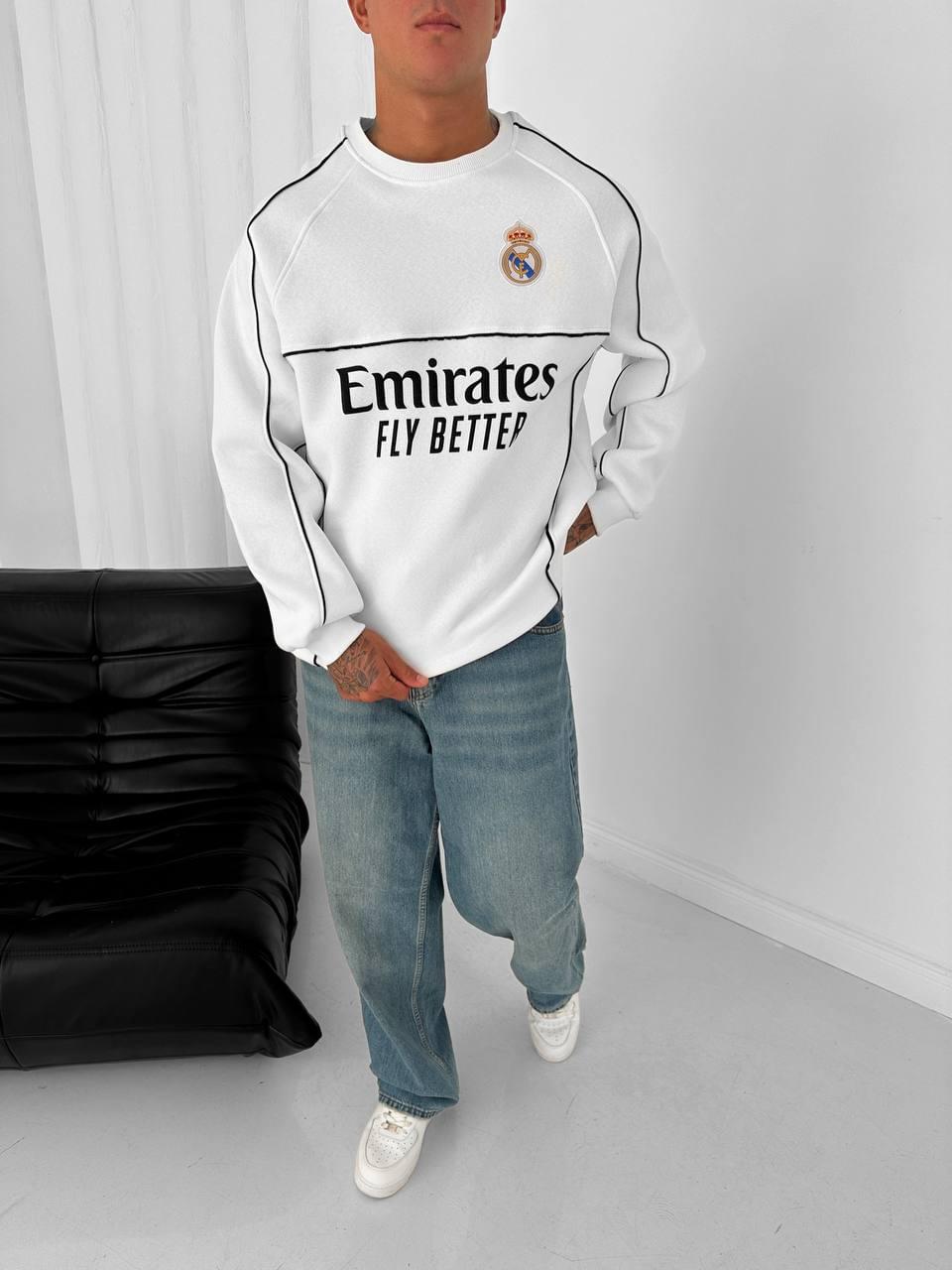 Real Madrid Piped Crewneck Sweatshirt.