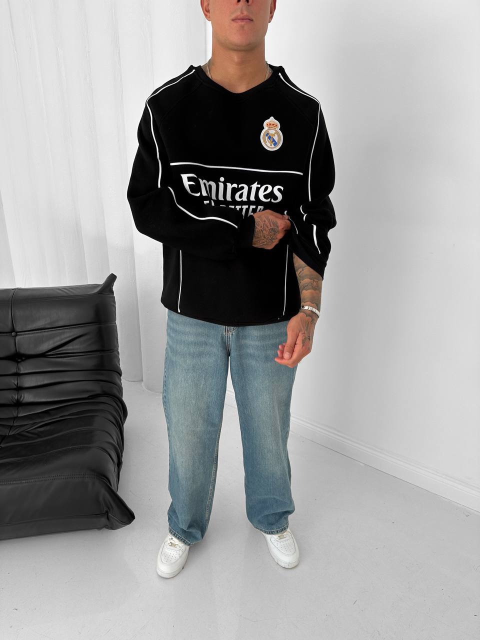 Real Madrid Piped Crewneck Sweatshirt