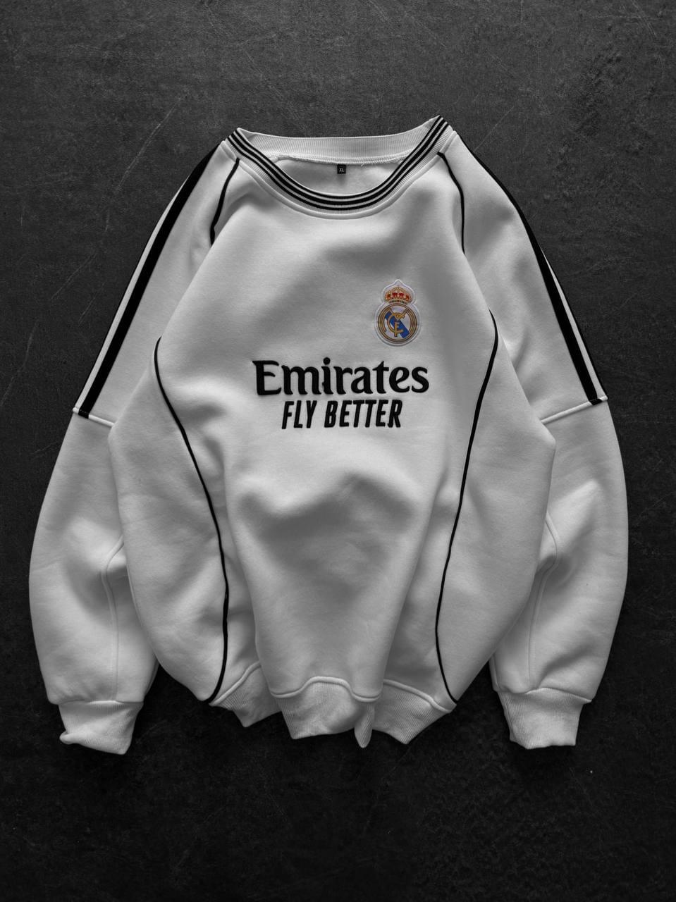 Real Madrid Emirates Piped Crewneck Sweatshirt.