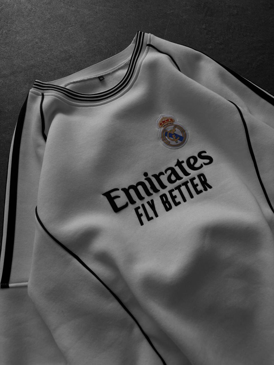 Real Madrid Emirates Piped Crewneck Sweatshirt.