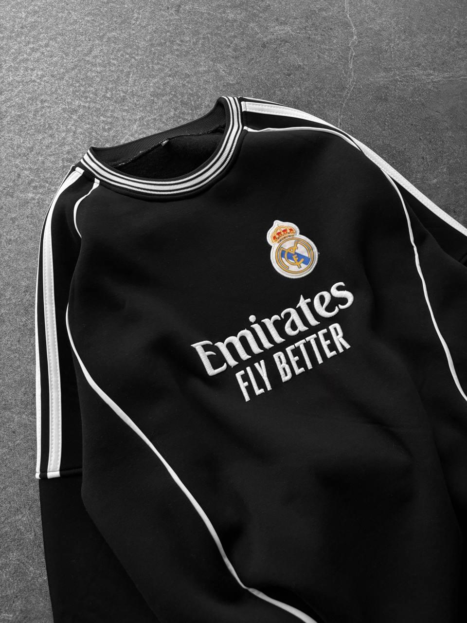 Real Madrid Emirates Piped Crewneck Sweatshirt.