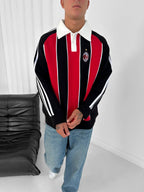 AC Milan Retro Padded Stripe Polo Sweatshirt