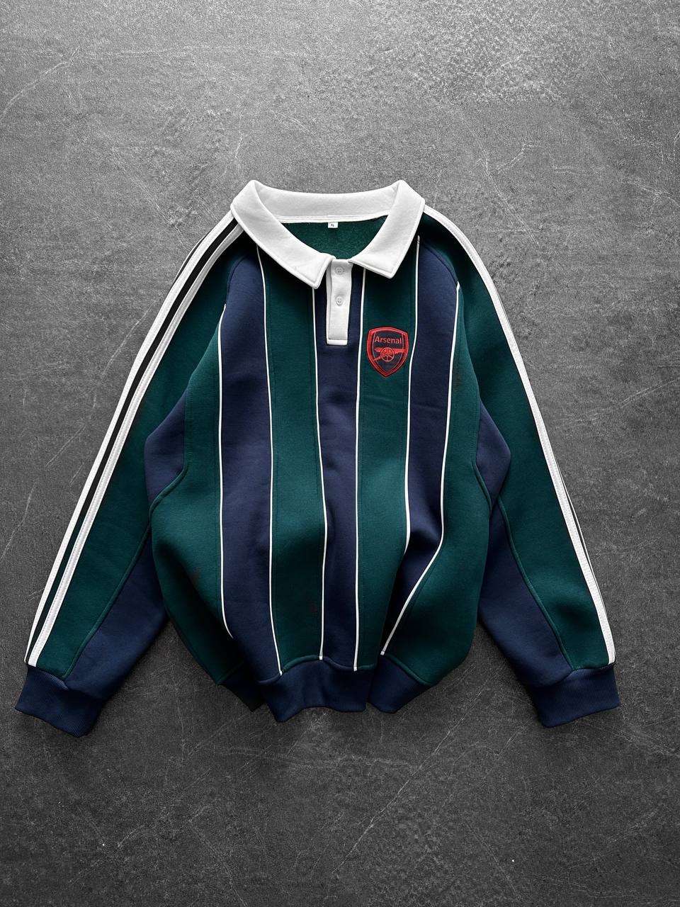 Arsenal Retro Striped Rugby Polo – Oversized Blokecore Sweatshirt