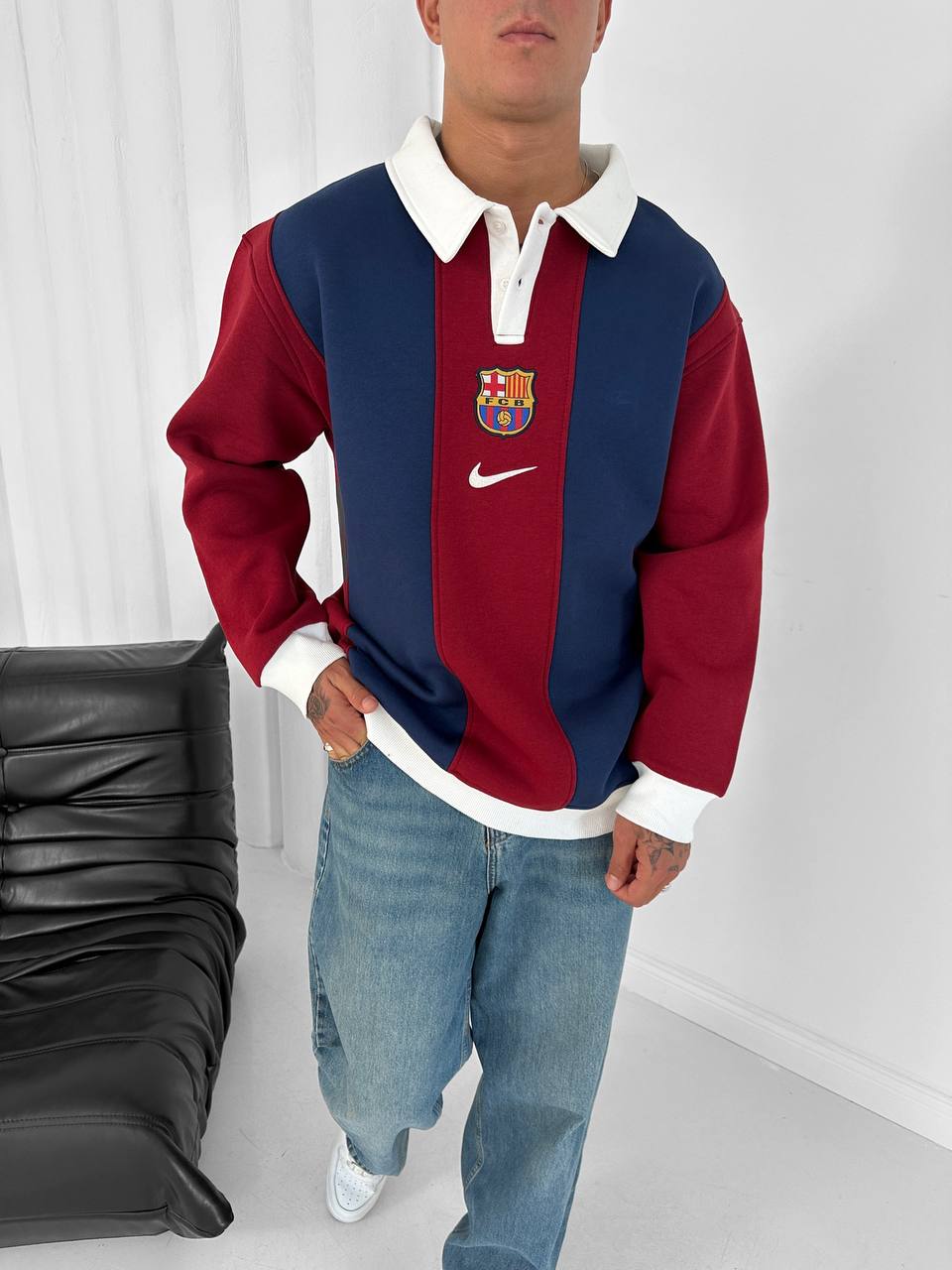 FC Barcelona 1999 Centenary Retro Polo – Oversized Blokecore Sweatshirt