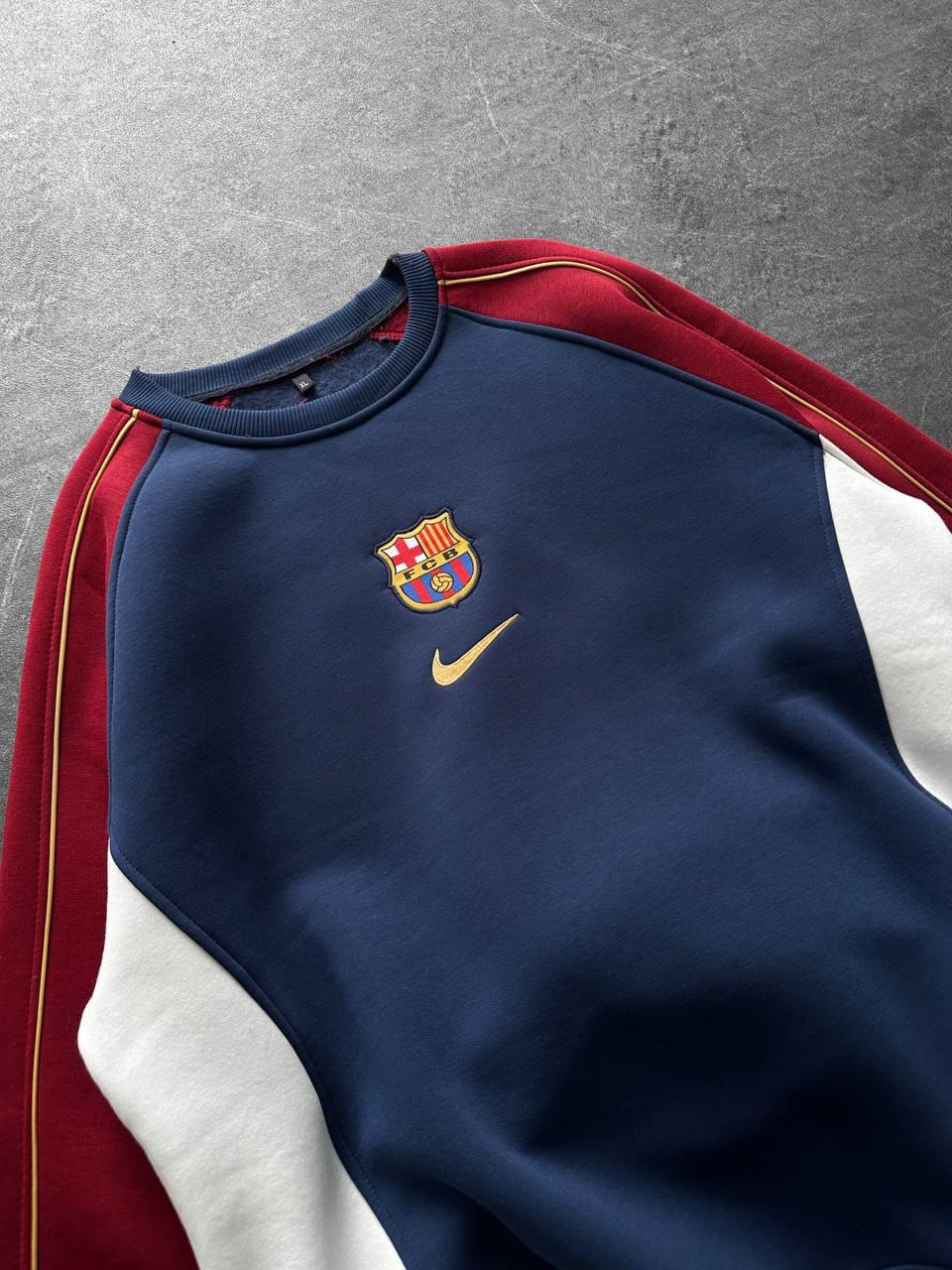 FC Barcelona Retro Piped Crewneck Sweatshirt – Oversized Blokecore Style.