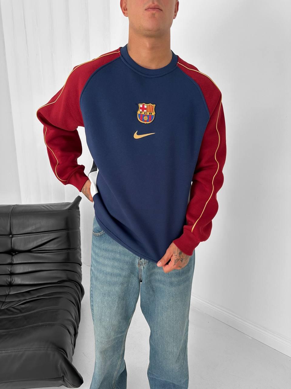 FC Barcelona Retro Piped Crewneck Sweatshirt – Oversized Blokecore Style.