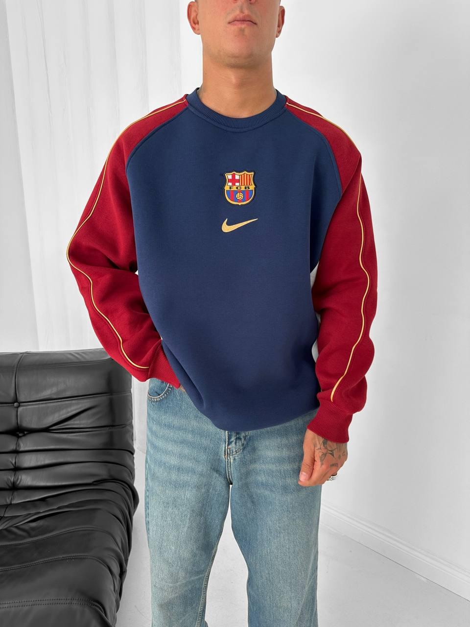 FC Barcelona Retro Piped Crewneck Sweatshirt – Oversized Blokecore Style.