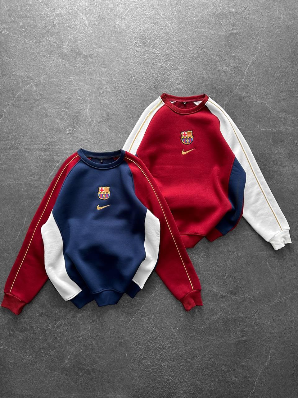 FC Barcelona Retro Piped Crewneck Sweatshirt – Oversized Blokecore Style.