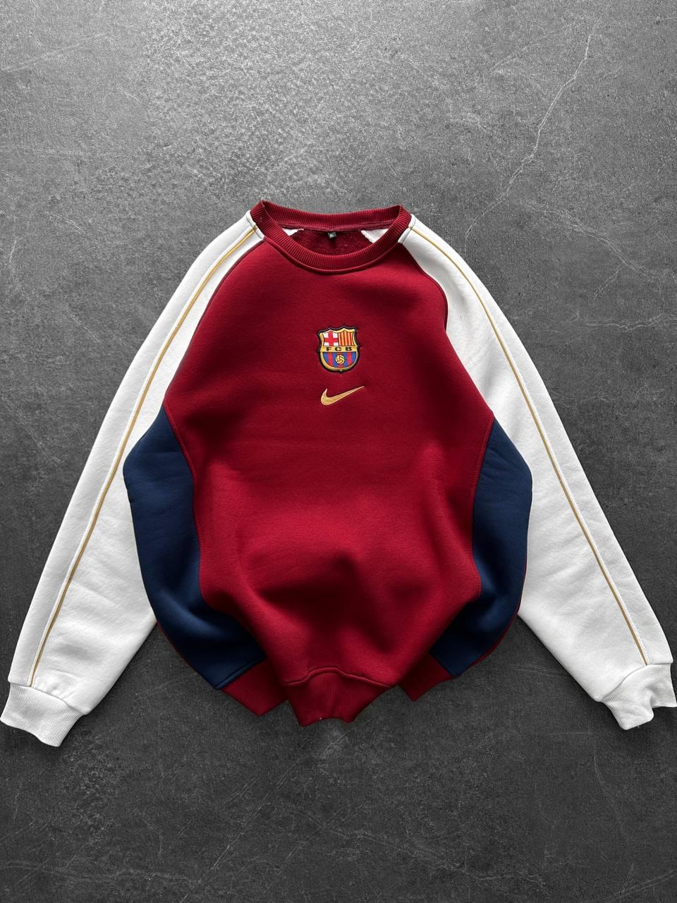 FC Barcelona Retro Piped Crewneck Sweatshirt – Oversized Blokecore Style.