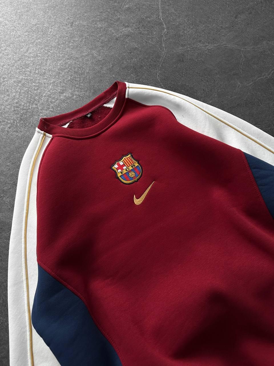FC Barcelona Retro Piped Crewneck Sweatshirt – Oversized Blokecore Style.
