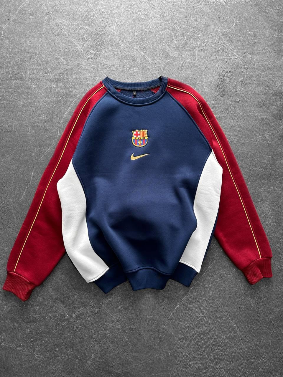 FC Barcelona Retro Piped Crewneck Sweatshirt – Oversized Blokecore Style.