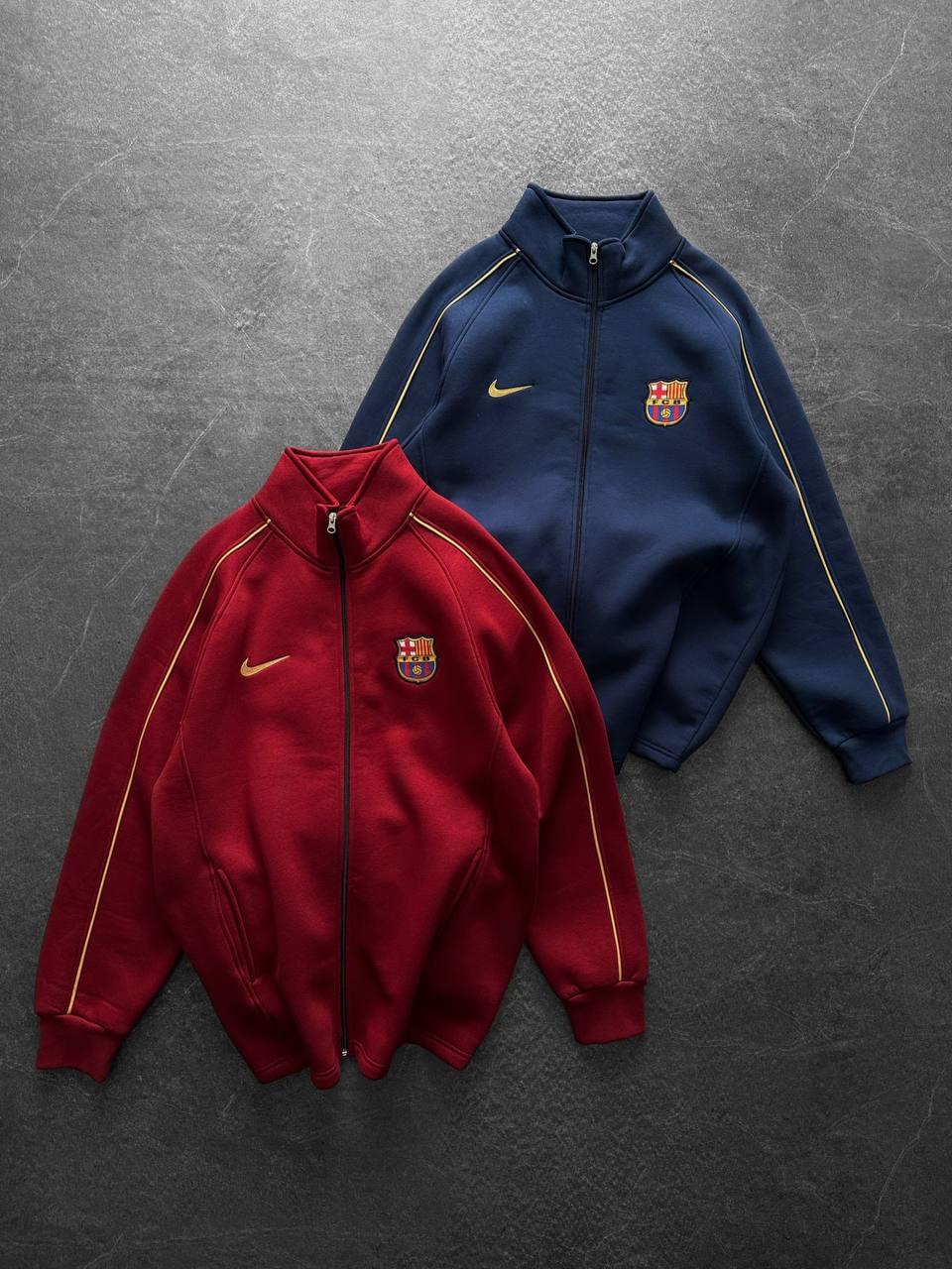 FC Barcelona Retro Piped Track Jacket – Oversized Blokecore with Gold Embroidery.