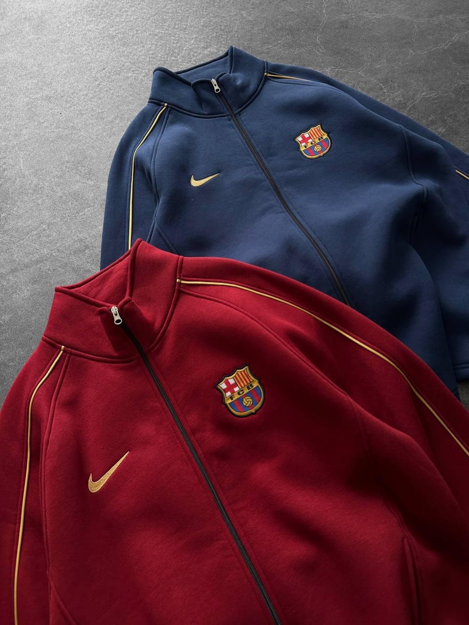 FC Barcelona Retro Piped Track Jacket – Oversized Blokecore with Gold Embroidery.