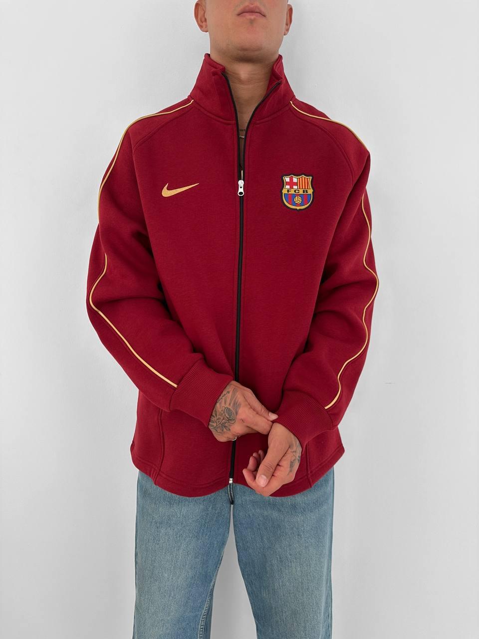FC Barcelona Retro Piped Track Jacket – Oversized Blokecore with Gold Embroidery.