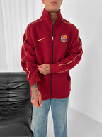FC Barcelona Retro Piped Track Jacket – Oversized Blokecore with Gold Embroidery