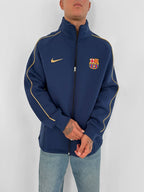 FC Barcelona Retro Piped Track Jacket – Oversized Blokecore with Gold Embroidery