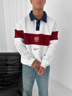 FC Barcelona Retro Rugby Polo Sweatshirt