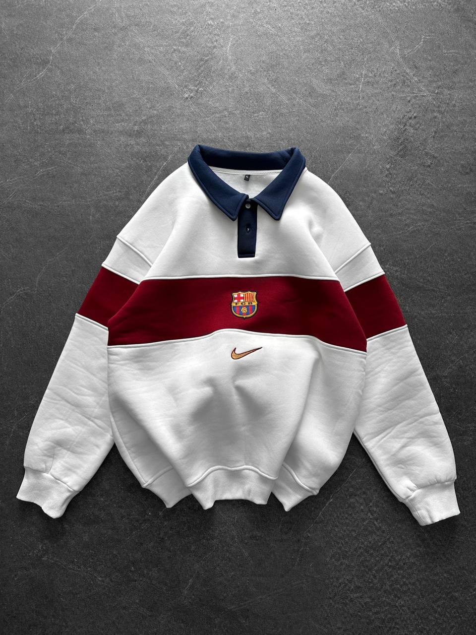FC Barcelona Retro Rugby Polo Sweatshirt
