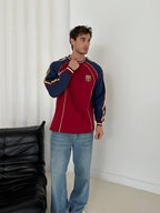 FC Barcelona Retro Piped Crewneck Sweatshirt