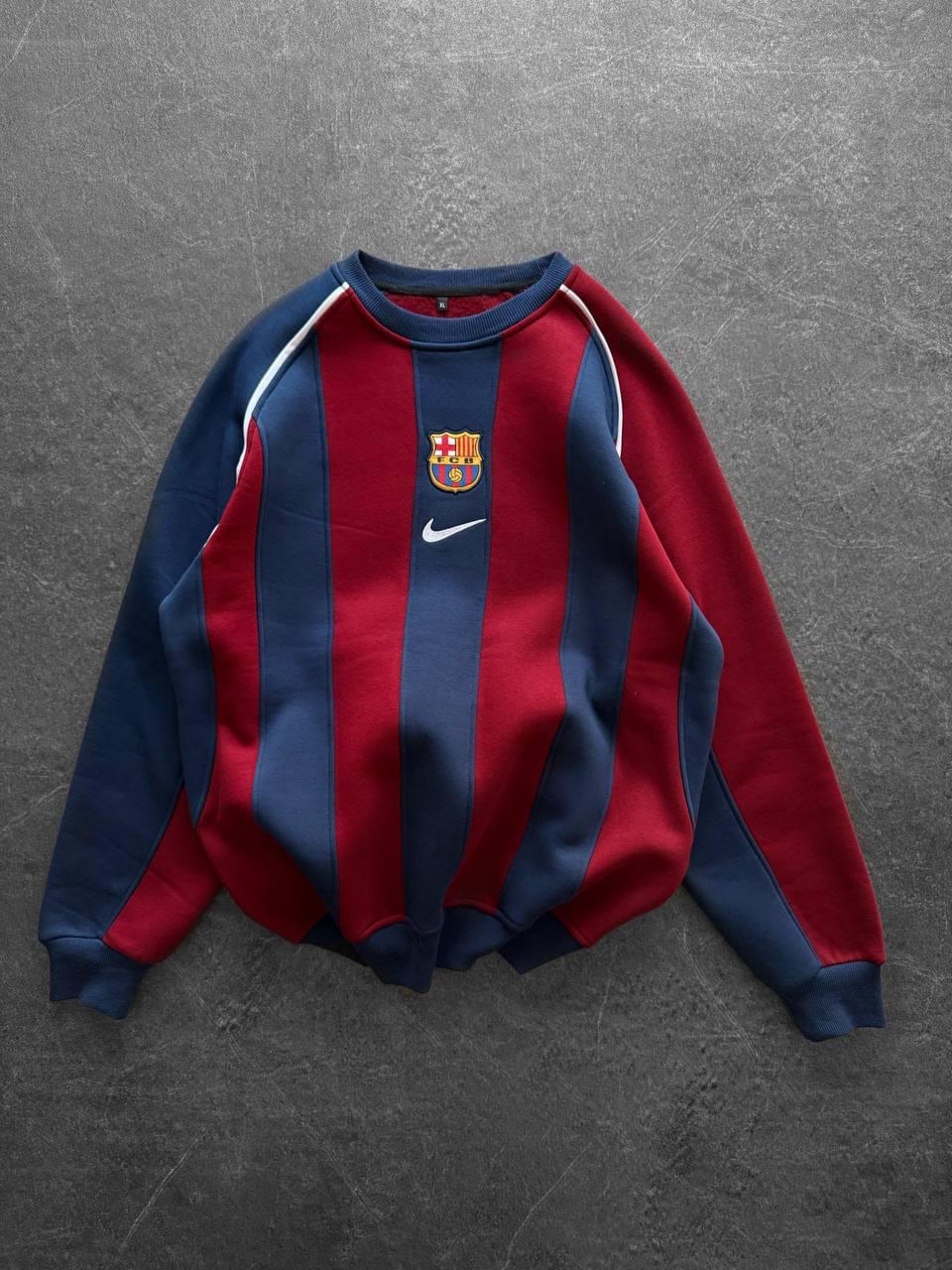 FC Barcelona 2005 Retro Striped Crewneck.