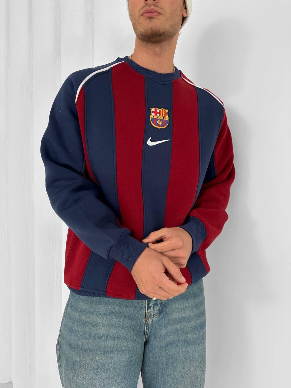 FC Barcelona 2005 Retro Striped Crewneck.