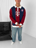 FC Bayern Munich Retro Polo Sweatshirt – Oversized Blokecore Football Style
