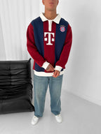 FC Bayern Munich Retro Polo Sweatshirt – Oversized Blokecore Football Style