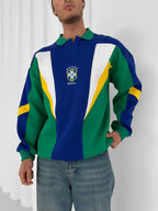 Brazil 90s Retro Polo Sweatshirt