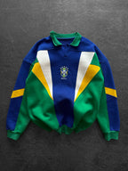 Brazil 90s Retro Polo Sweatshirt