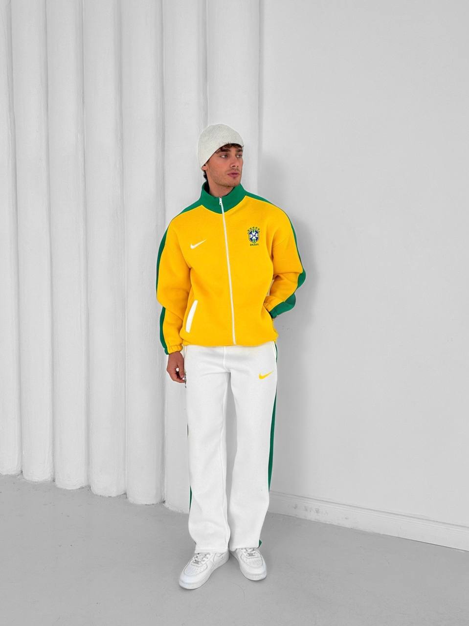 Brazil Retro Football Tracksuit Set