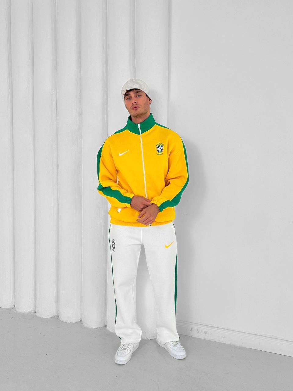 Brazil Retro Football Tracksuit Set