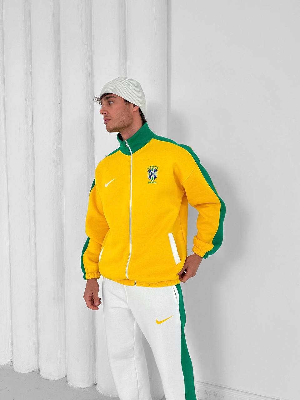 Brazil Retro Football Tracksuit Set