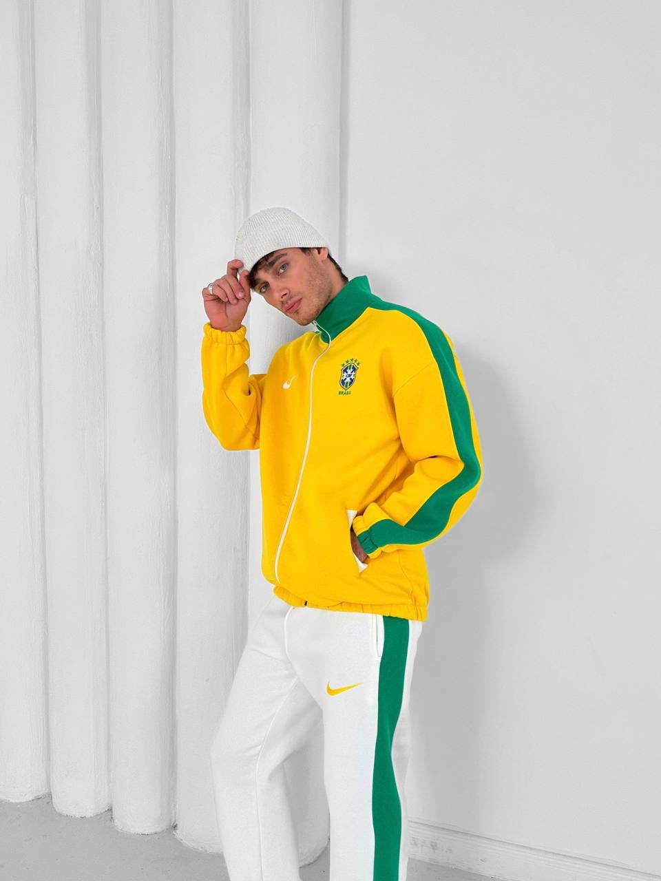 Brazil Retro Football Tracksuit Set