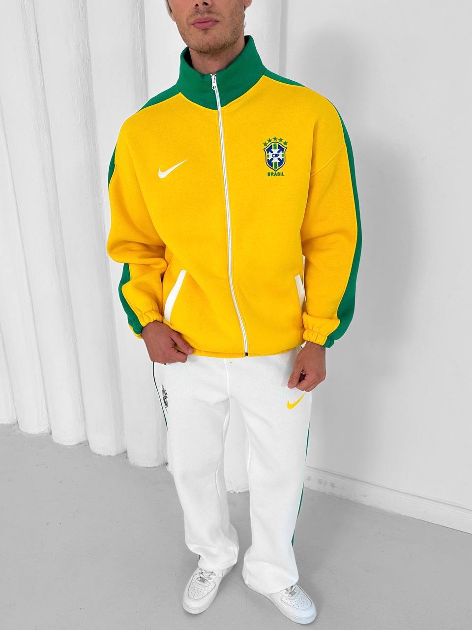 Brazil Retro Football Tracksuit Set