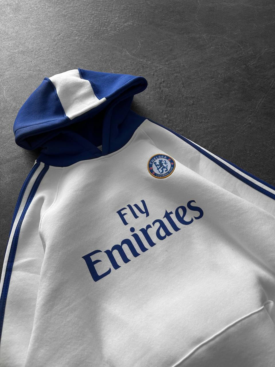 Chelsea FC "Fly Emirates" Retro Hoodie – Oversized Blokecore Football Sweatshirt.