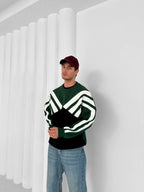 90s Color-Block Crewneck Sweatshirt