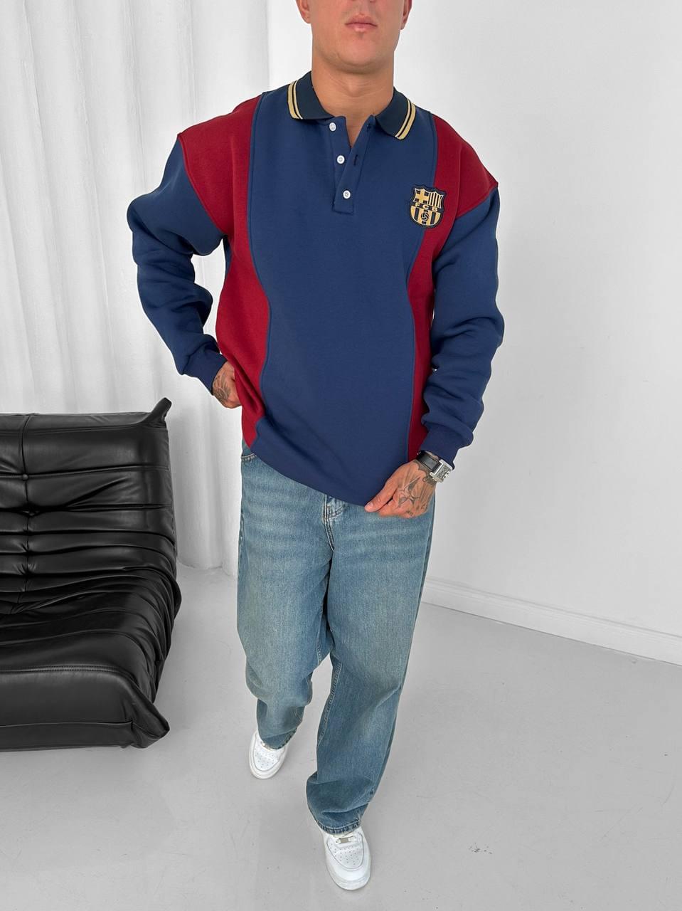 FC Barcelona Retro Polo Sweatshirt.