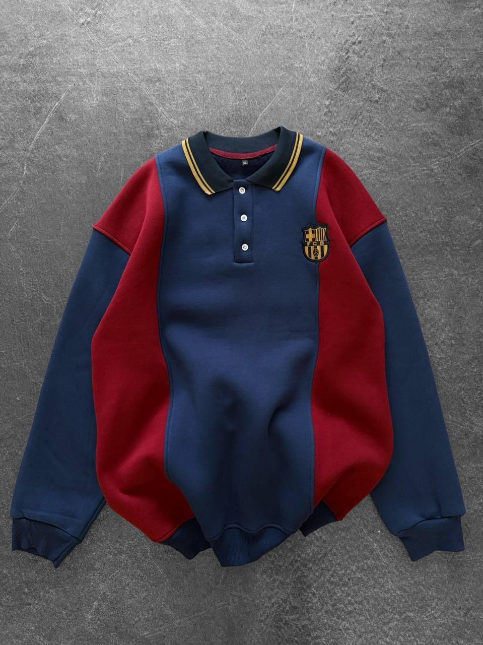 FC Barcelona Retro Polo Sweatshirt.