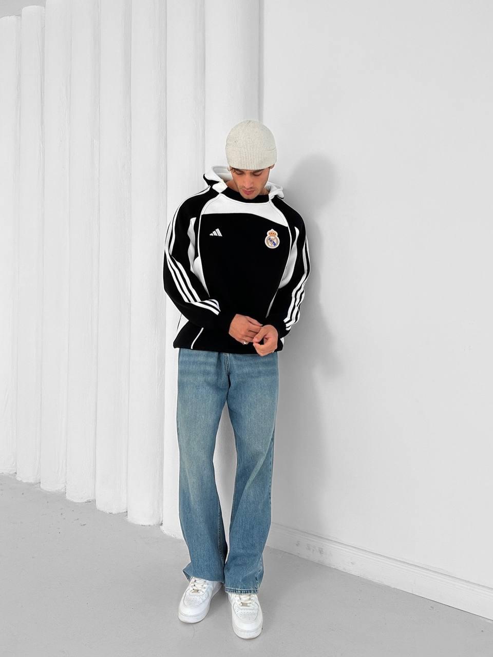 Real Madrid Retro Panelled Hoodie.