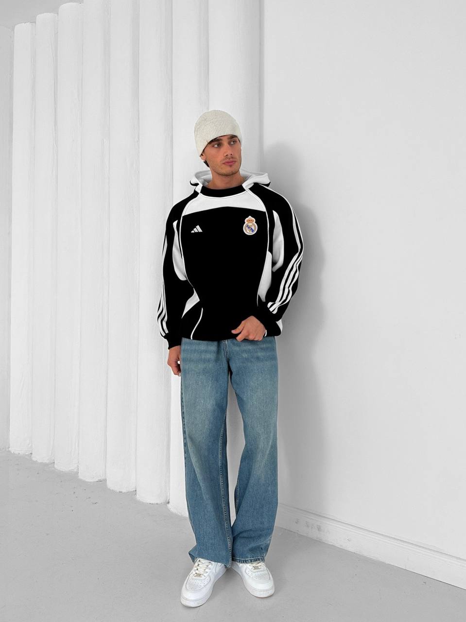 Real Madrid Retro Panelled Hoodie
