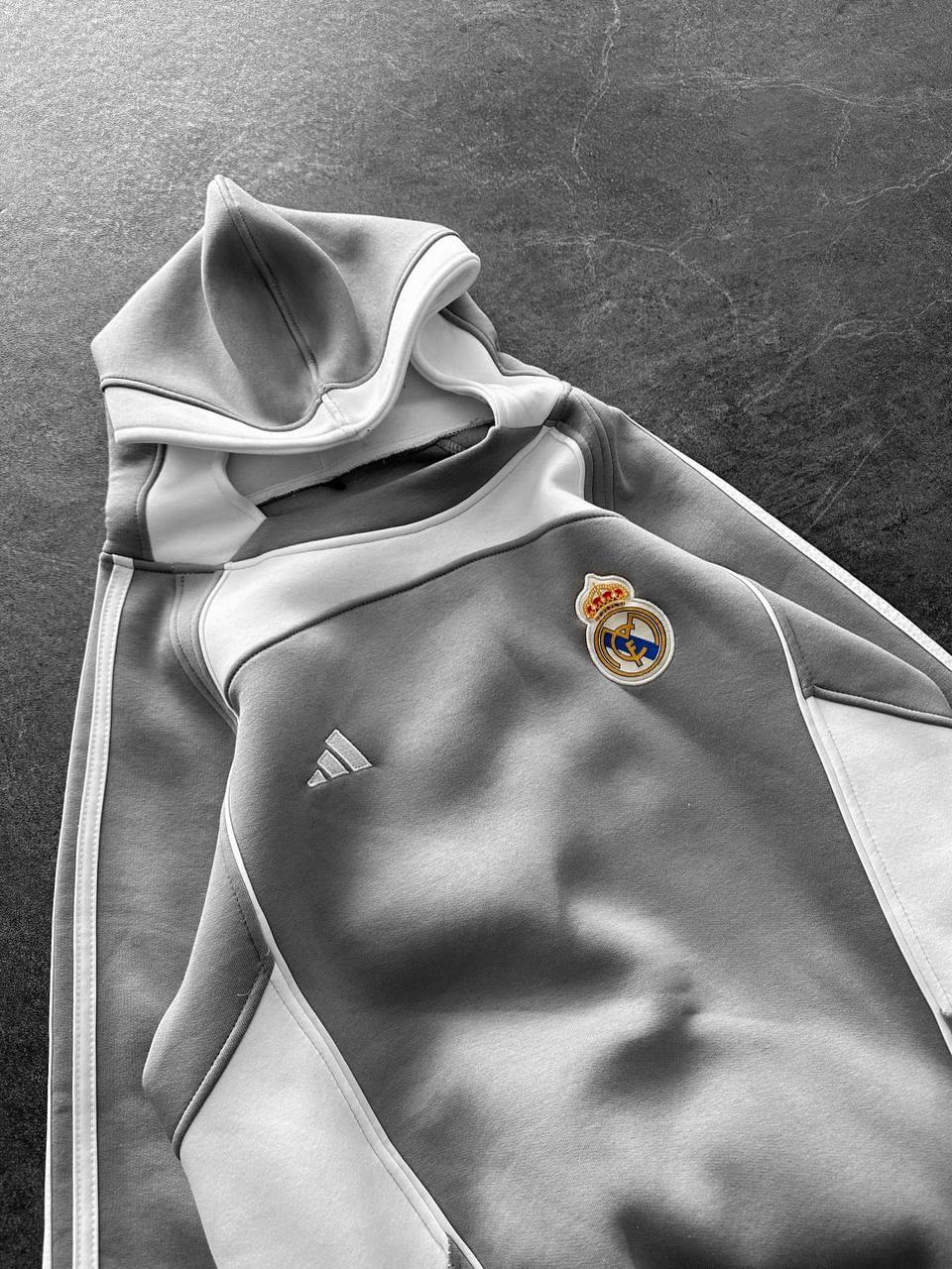 Real Madrid Retro Panelled Hoodie.