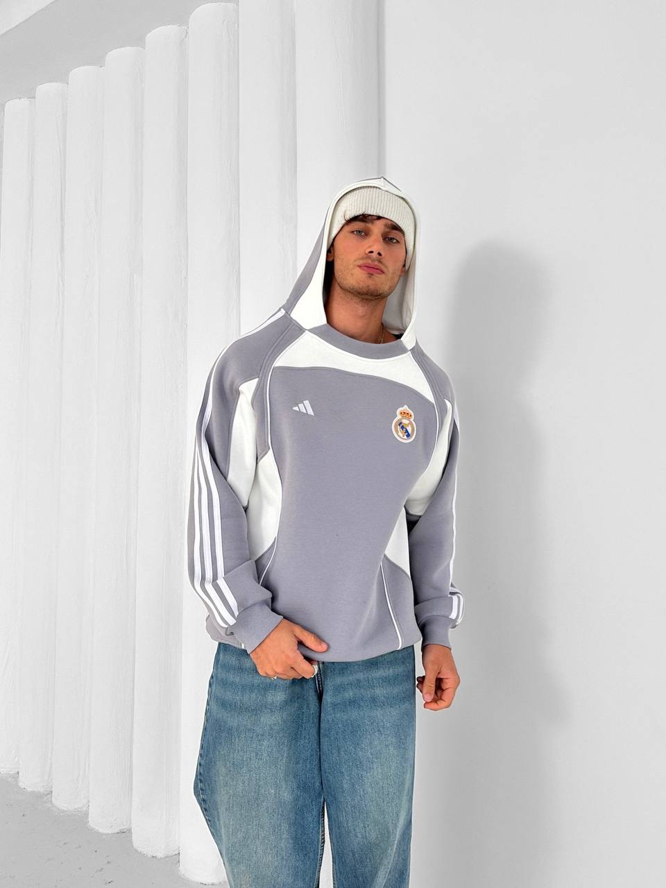 Real Madrid Retro Panelled Hoodie