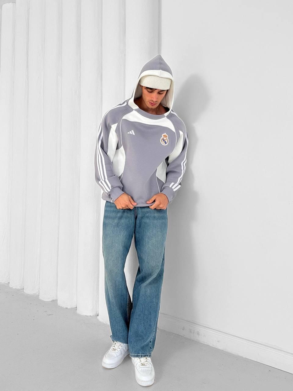Real Madrid Retro Panelled Hoodie.